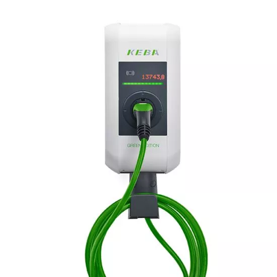 Vorderansicht KEBA KeContact P30 Wallbox weiß