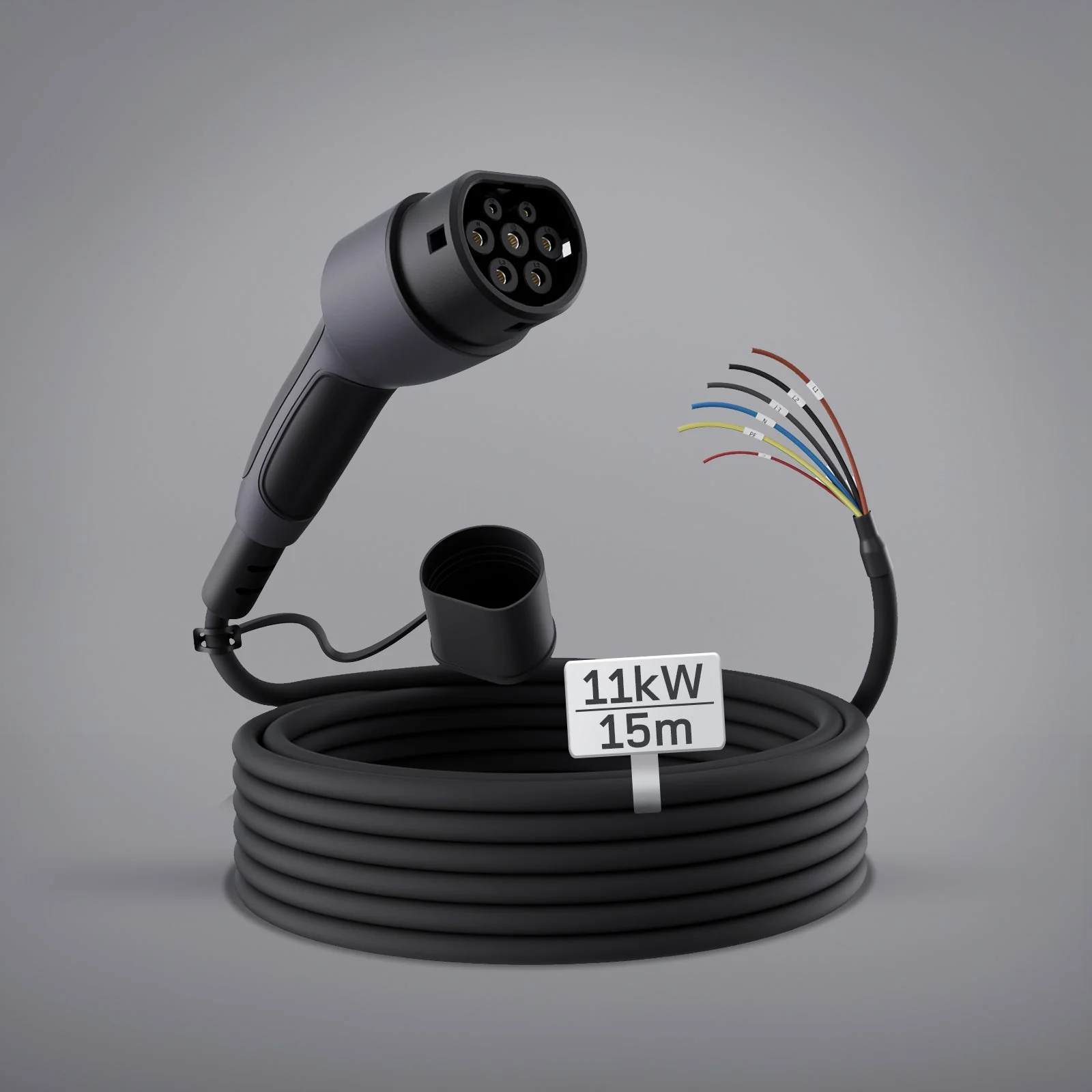 Wallbox Ladekabel 15m offenes Ende 11 kW