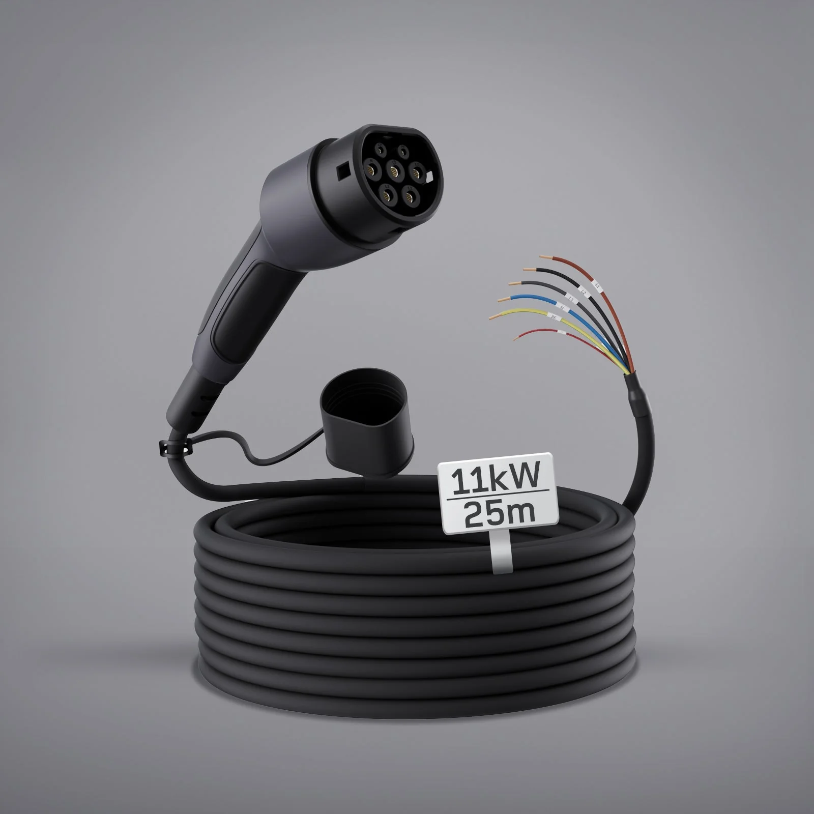 Wallbox Ladekabel 25m offenes Ende 11 kW