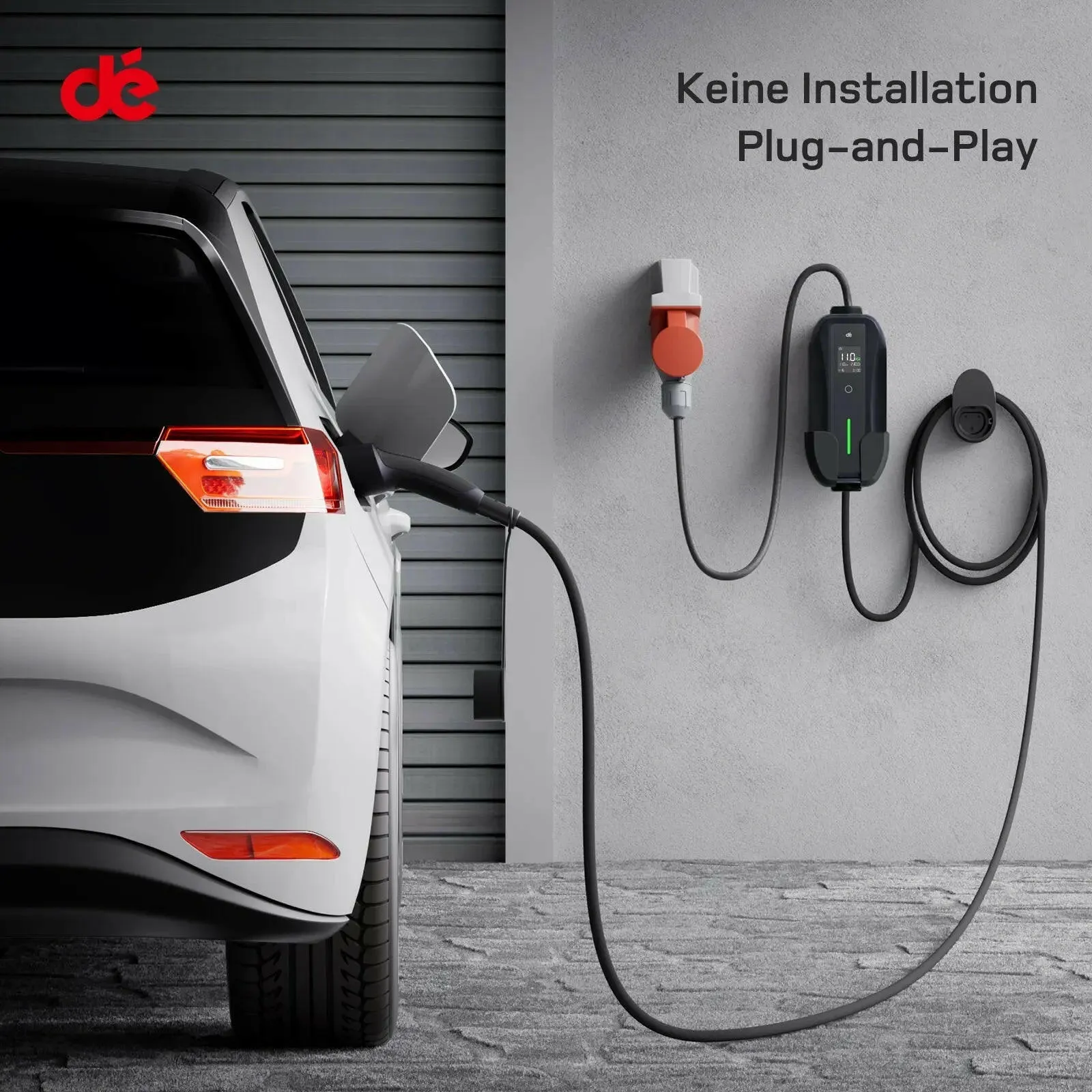 dé Mobile Ladestation 11 kW Typ 2 CEE 16A mit App – 25 Meter Ansicht 3