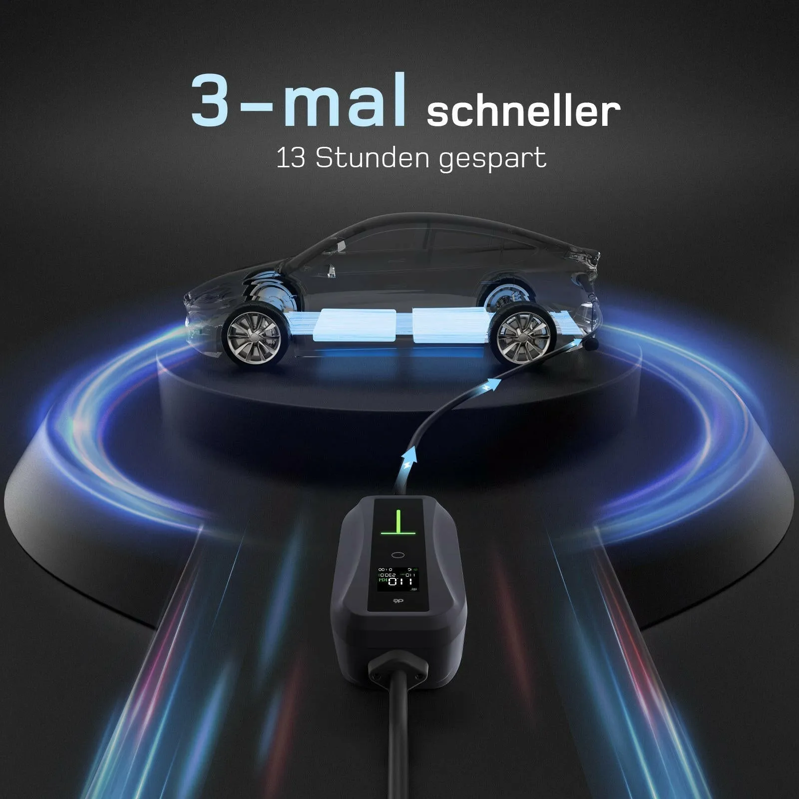 dé Mobile Ladestation 11 kW Typ 2 CEE 16A mit App – 10 Meter Ansicht 2