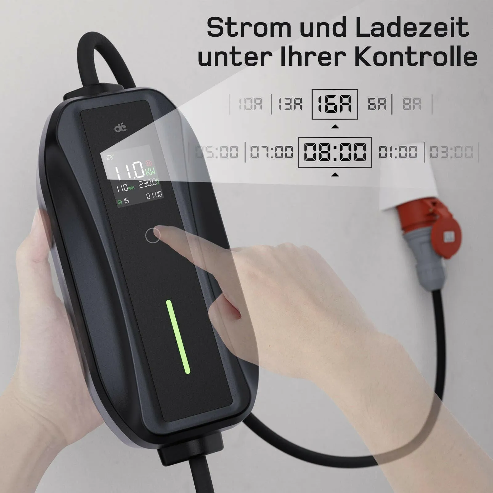 dé Mobile Ladestation 11 kW Typ 2 CEE 16A mit App – 20 Meter Ansicht 4