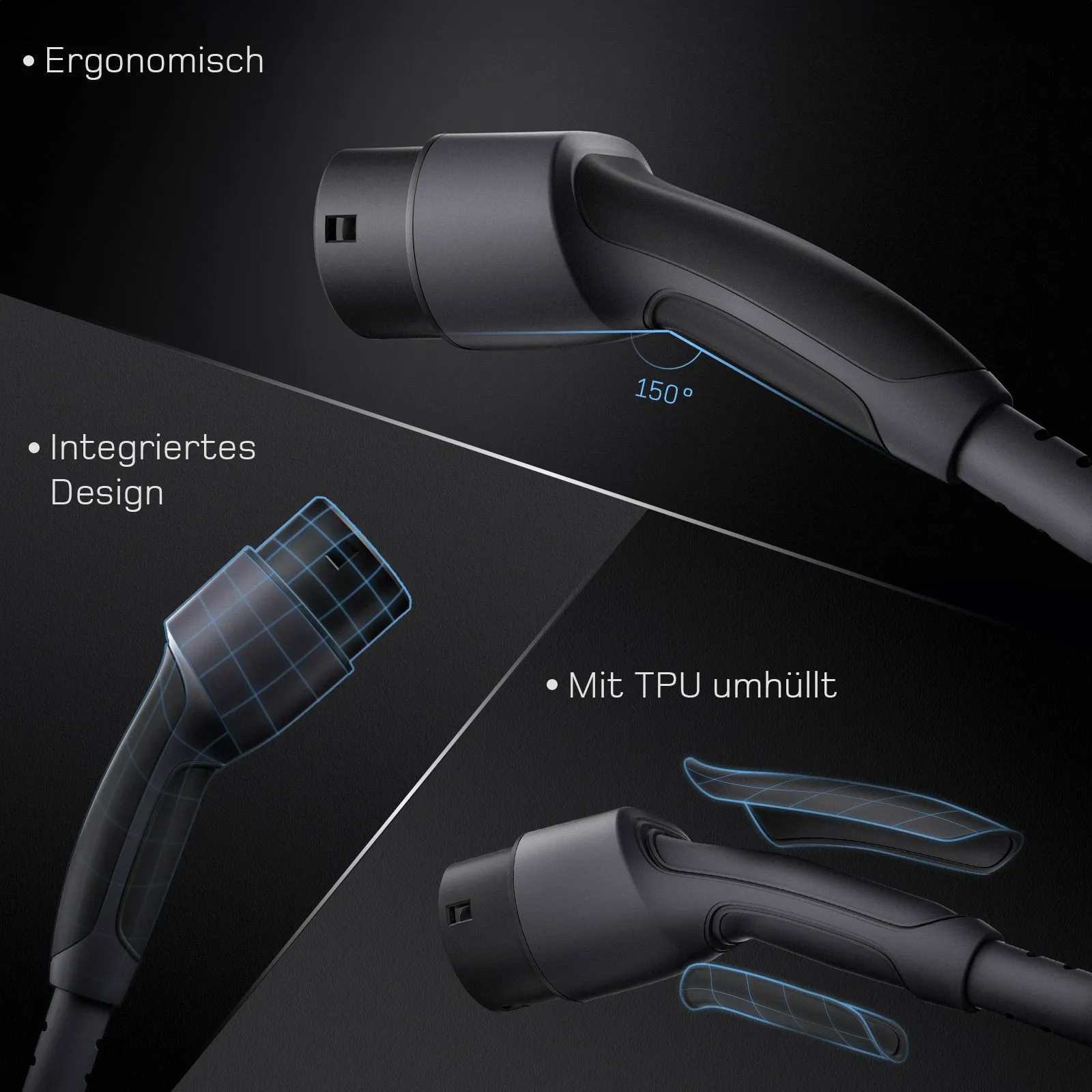 dé Ladekabel Typ 2 CEE 7,4kW T1 – 10 Meter Ansicht 5