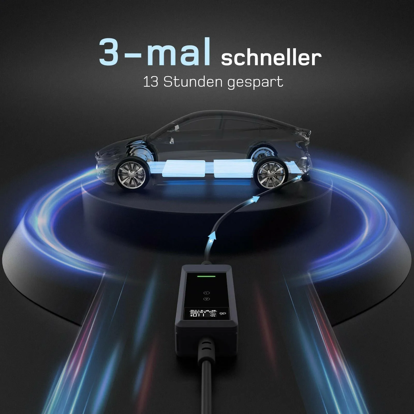 dé Mobile Ladestation 11 kW Typ 2 CEE 16A mit App – 20 Meter Ansicht 3
