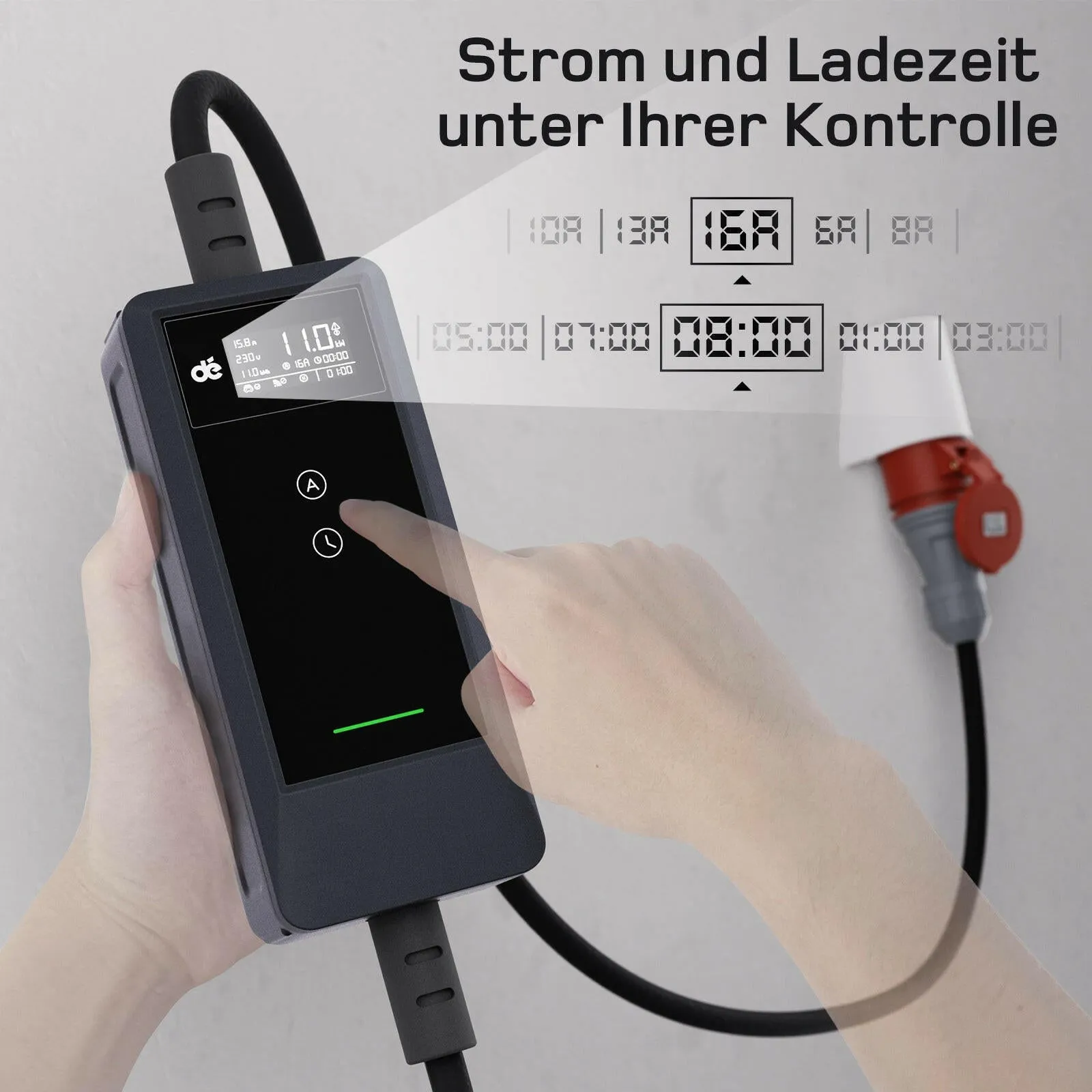dé Mobile Ladestation 11 kW Typ 2 CEE 16A mit App – 25 Meter Ansicht 4