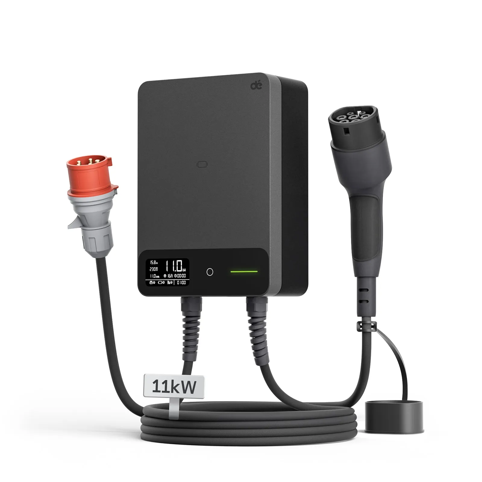 dé Smart Wallbox 11 kW mit Typ-2-Kabel, App & RFID - 15 Meter / Weiß - Produktfoto