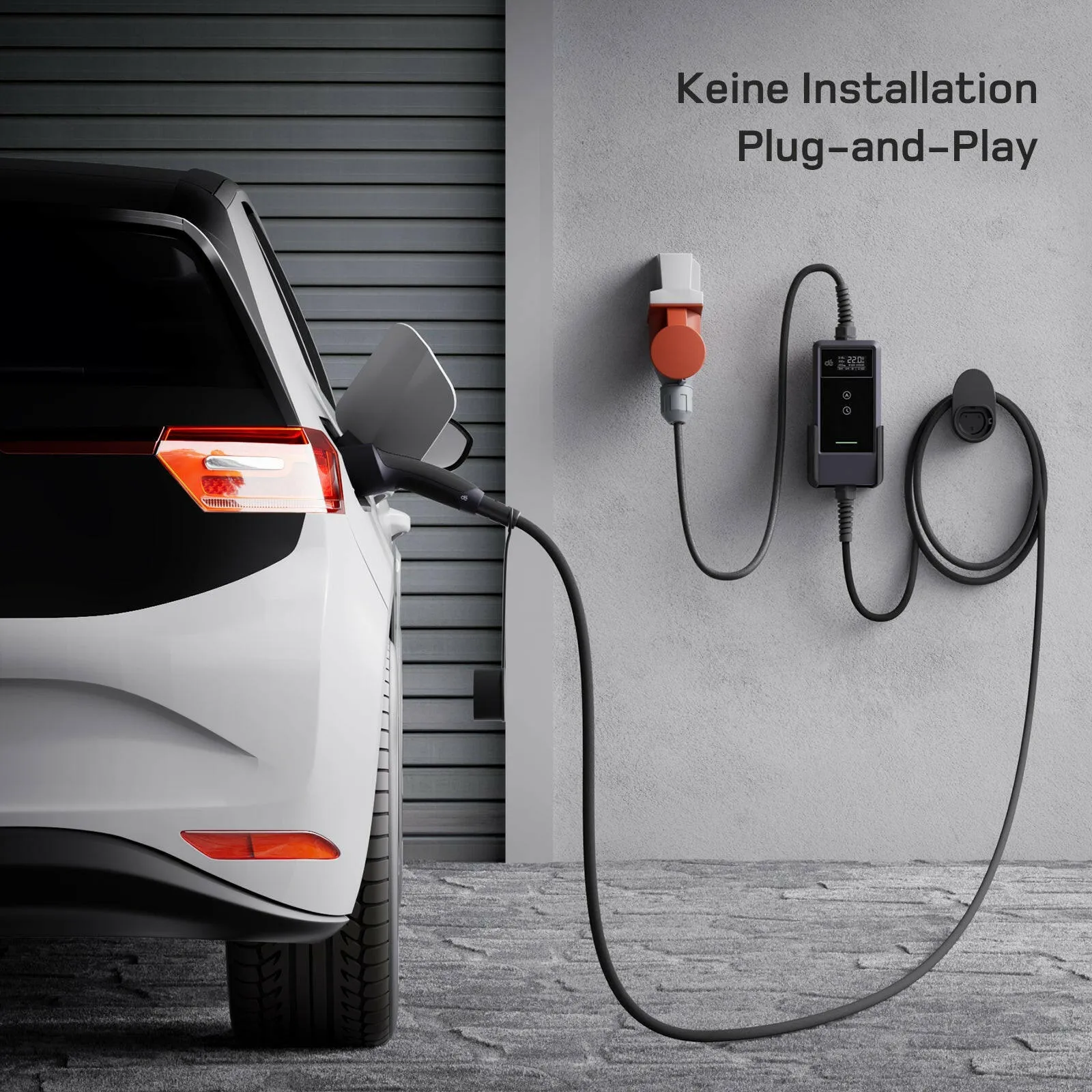 dé Mobile Wallbox 22 kW Typ 2 CEE 32A mit App – 20 Meter Ansicht 2