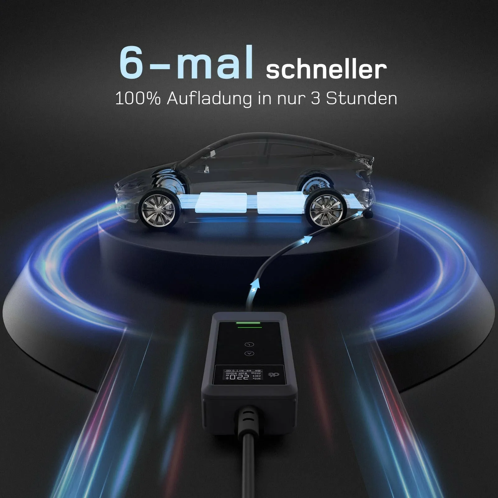 dé Mobile Wallbox 22 kW Typ 2 CEE 32A mit App – 10 Meter Ansicht 3