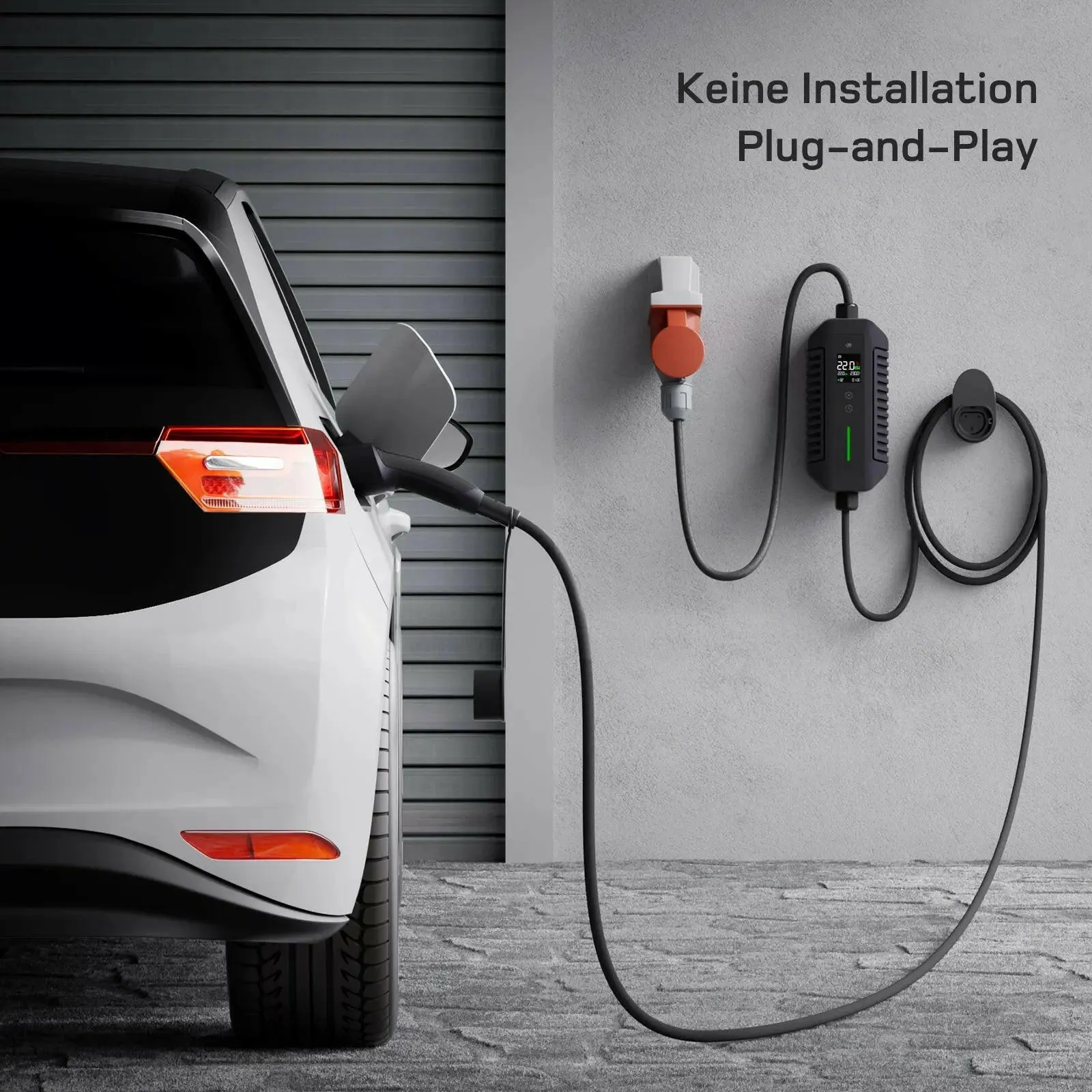 dé Mobile Wallbox 22 kW Typ 2 CEE 32A mit App – 15 Meter Ansicht 2