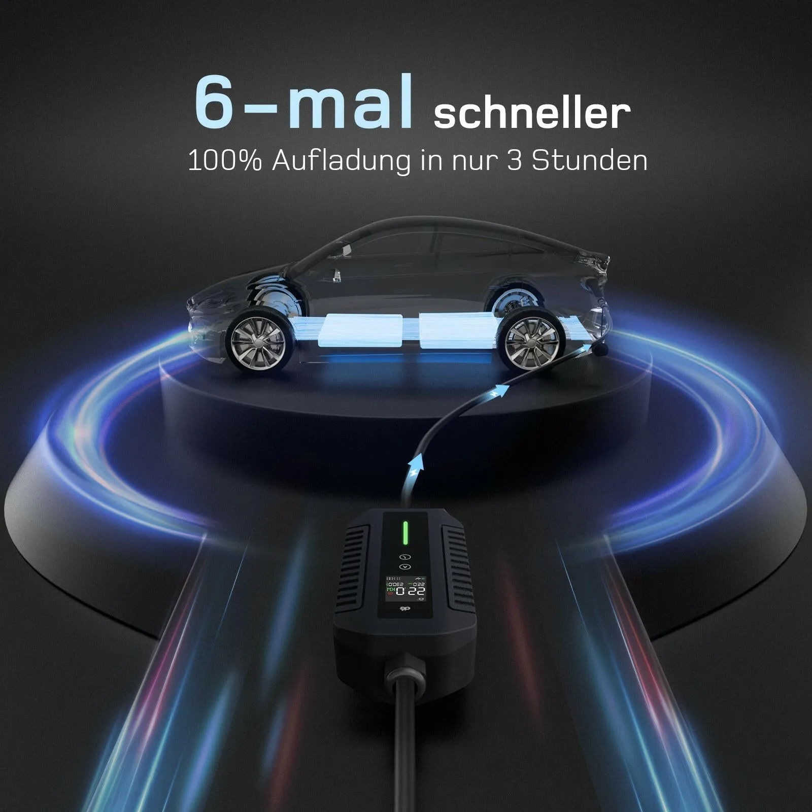 dé Mobile Wallbox 22 kW Typ 2 CEE 32A mit App – 15 Meter Ansicht 3