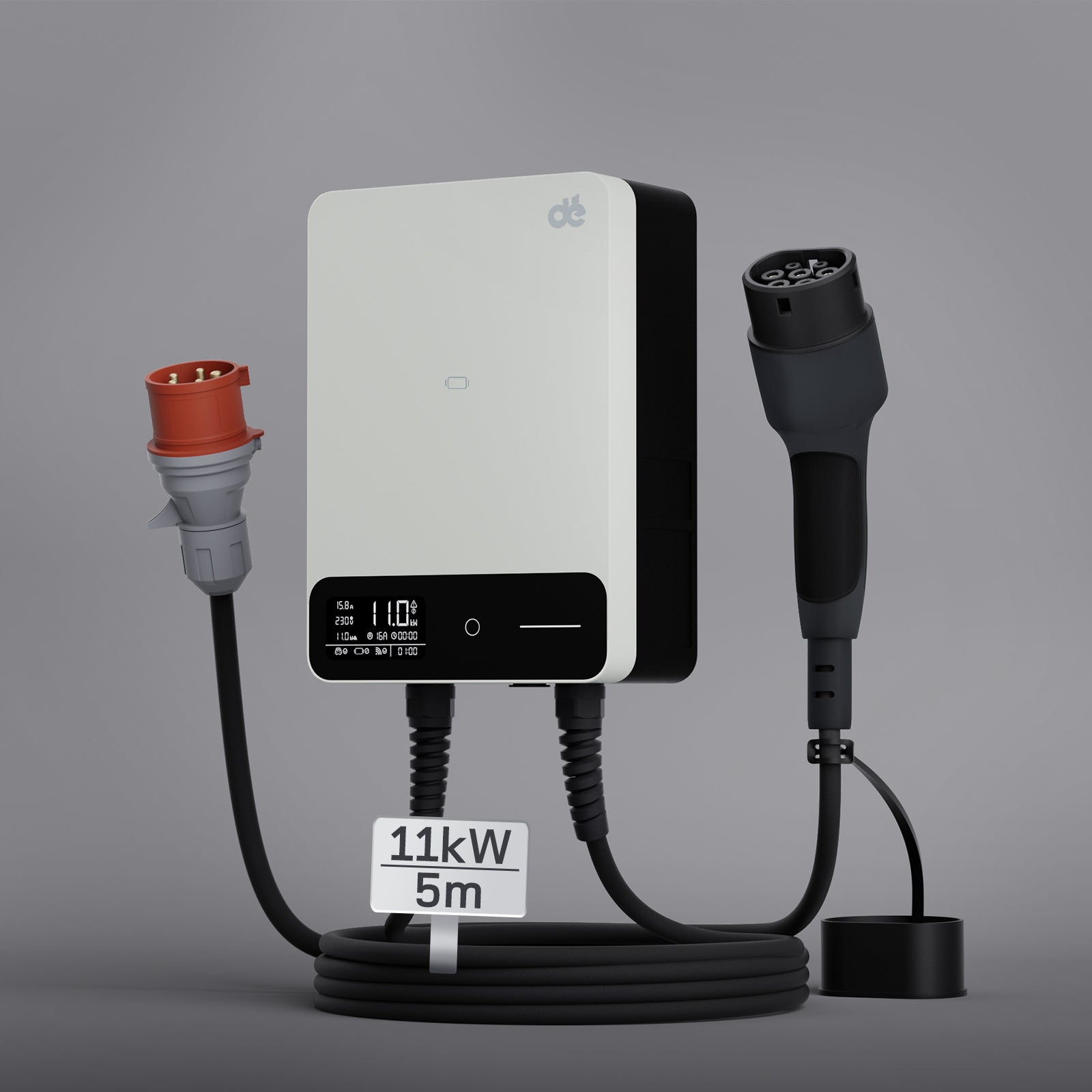 dé Smart Wallbox 11 kW mit Typ-2-Kabel, App & RFID – 10 Meter / Weiß Ansicht 4