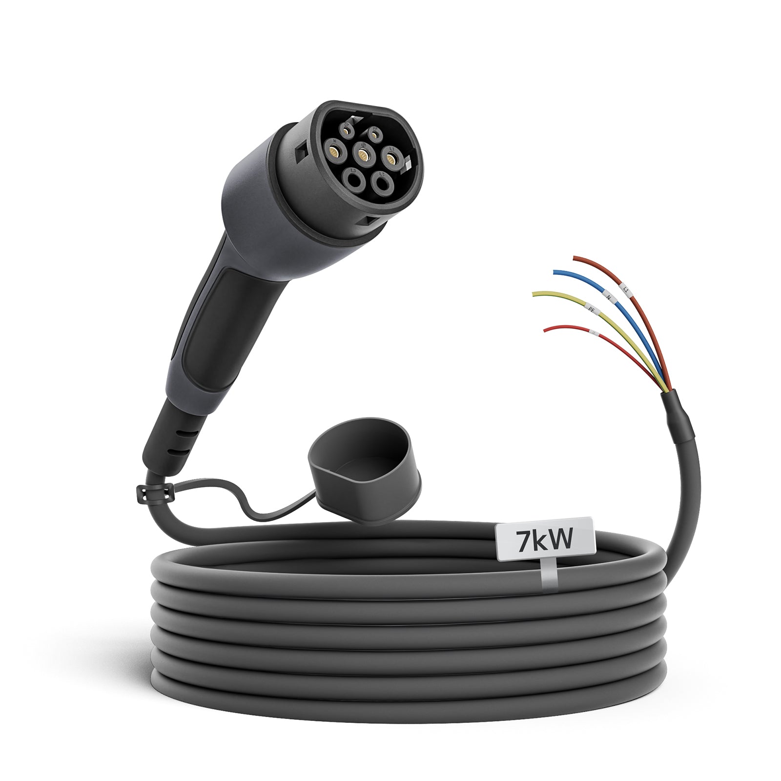 dé Wallbox Ladekabel mit offenem Ende 7,4 kW Typ 2 - 7.5 Meter - Produktfoto