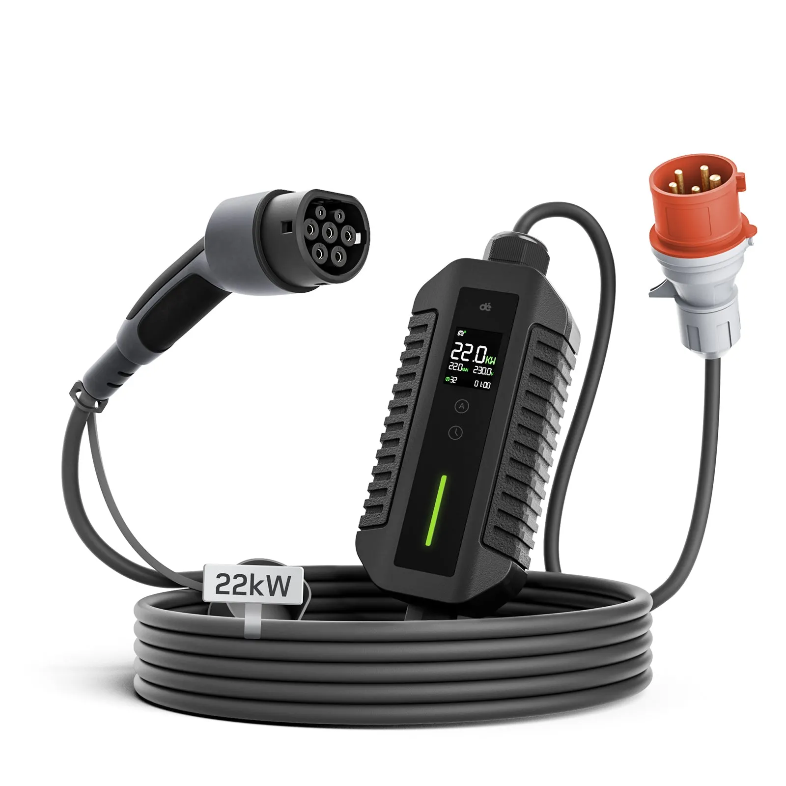 dé Mobile Wallbox 22 kW Typ 2 CEE 32A mit App - 15 Meter - Produktfoto