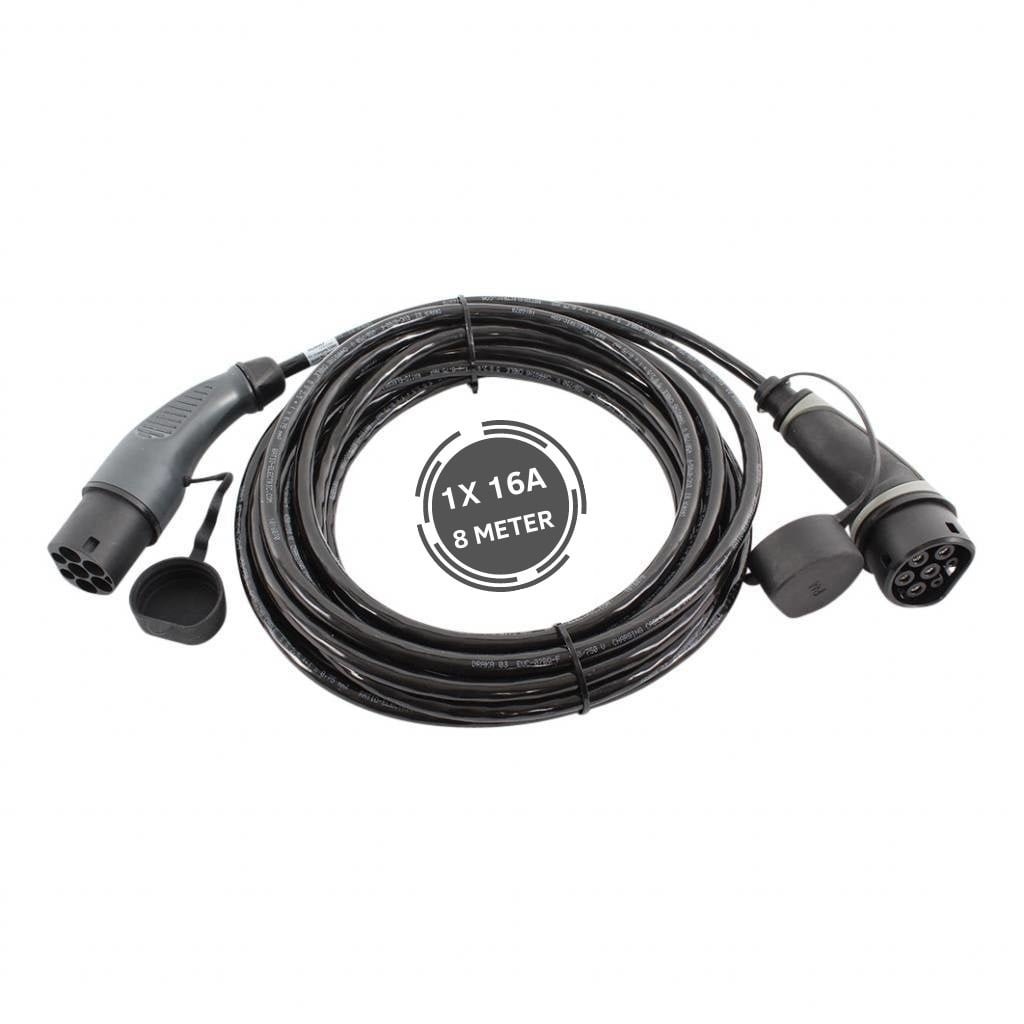 Ratio Basic Line Typ 2 bis Typ 2 - 3.7 kW - 1 Phase 16A - Ladekabel – 8 Meter